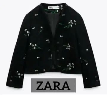 [새상품급] ZARA 자켓 크롭 오픈 꽃무늬
