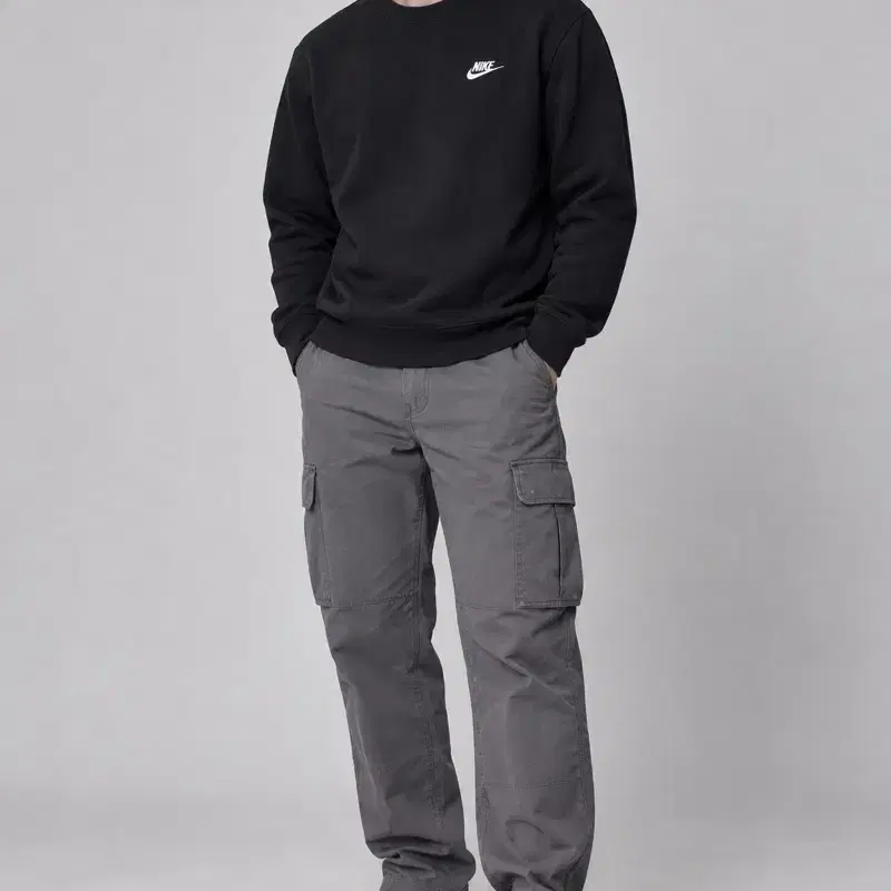 L100사이즈 나이키 기모 맨투맨 블랙 정품