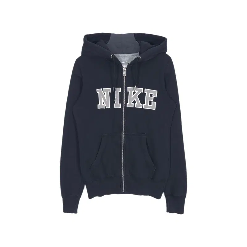 NIKE 아치로고 네이비 코튼 후드집업 S