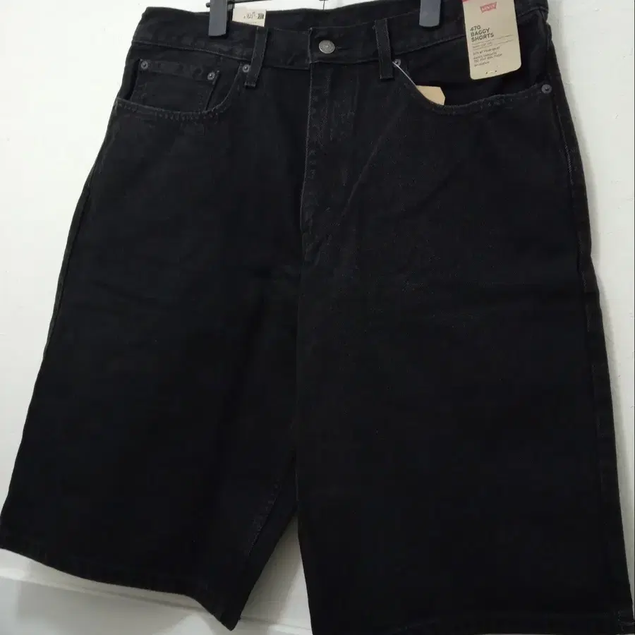 LeVIS 배기핏 반바지 블랙