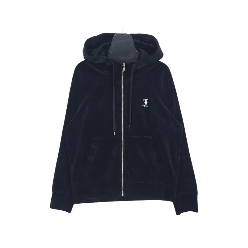 Juicy Couture 로고 핫픽스 벨벳 후드집업 S