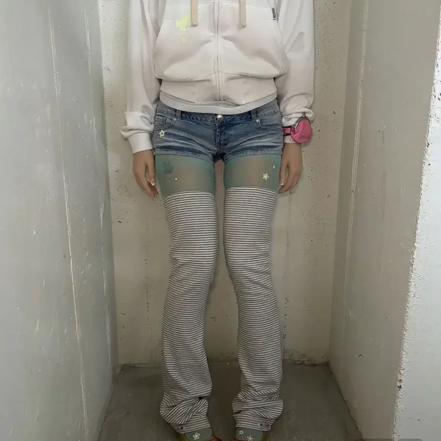 스컬프터 Everyday Stripe Leg Warmer Melange Gray