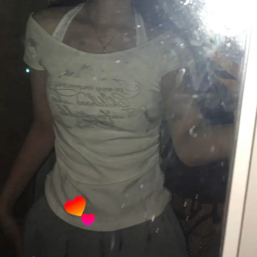 홀터넥 일체형 레터링 반팔
