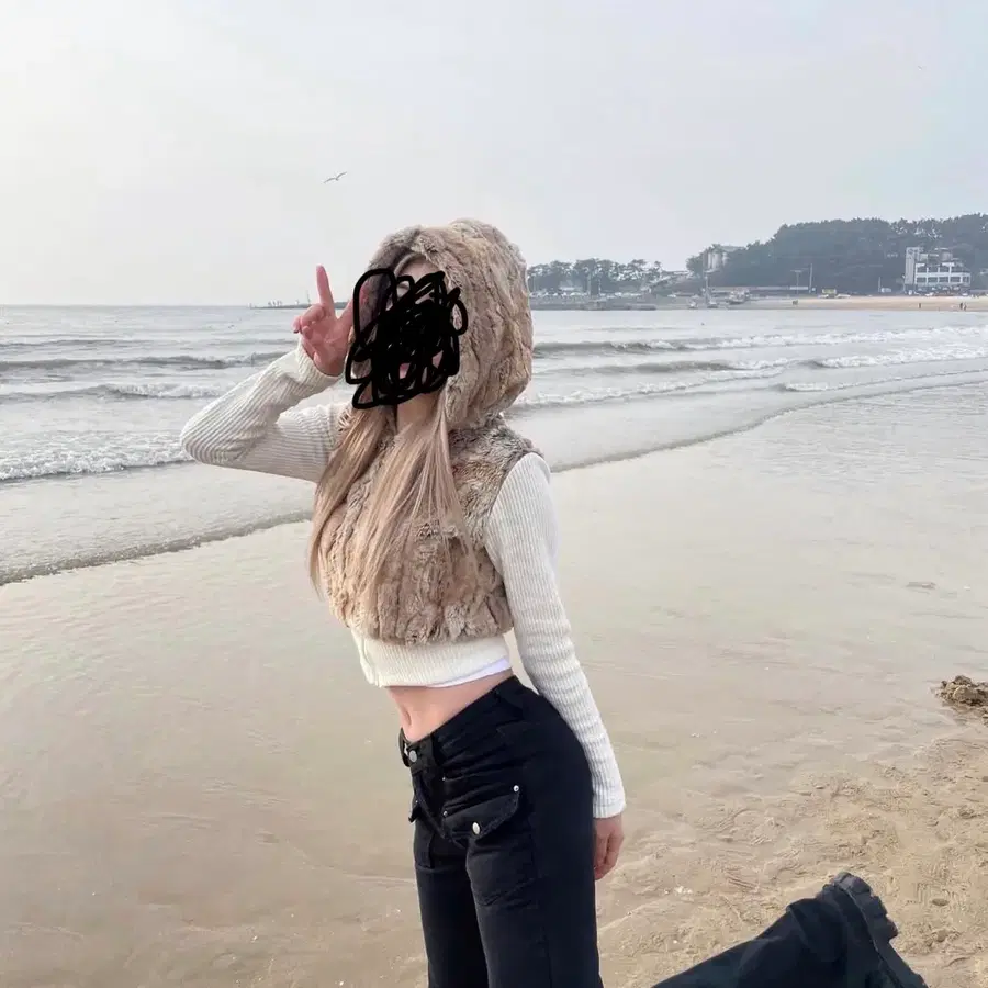 퍼 골지 후드 집업