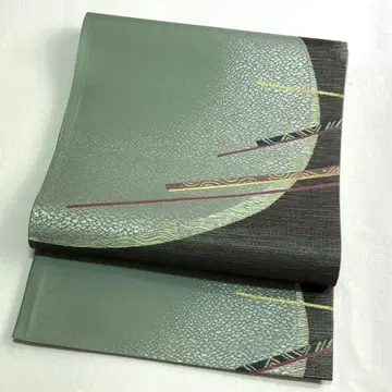 [캐주얼 오비] 탁한 녹색 x 갈색 콩색 브라운 기하학 금실 포함 봄 가을 겨울 K10