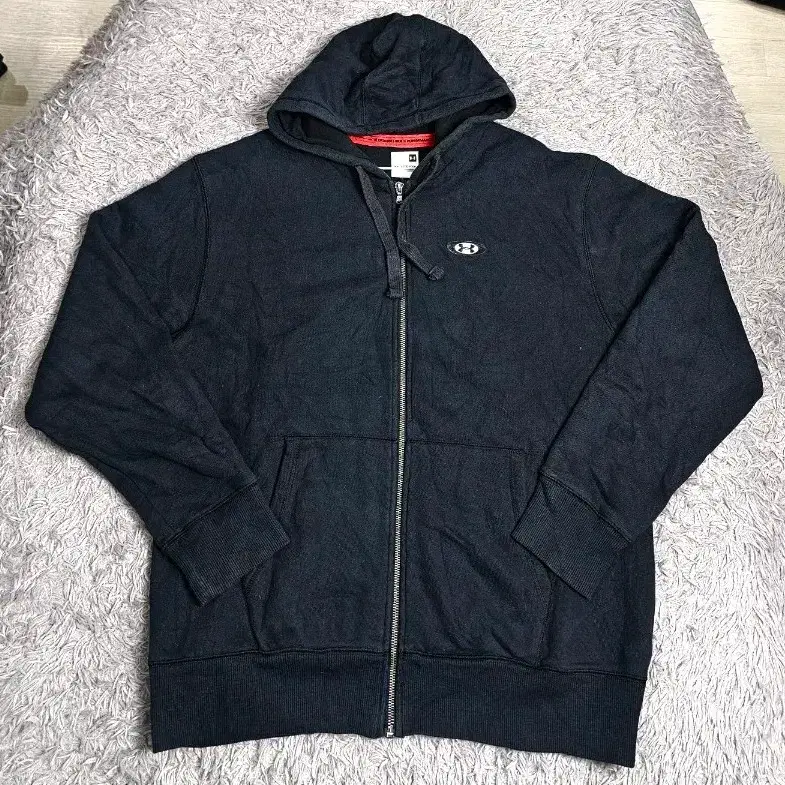 (Y2)언더아머 기모 후드 집업 블랙 2XL