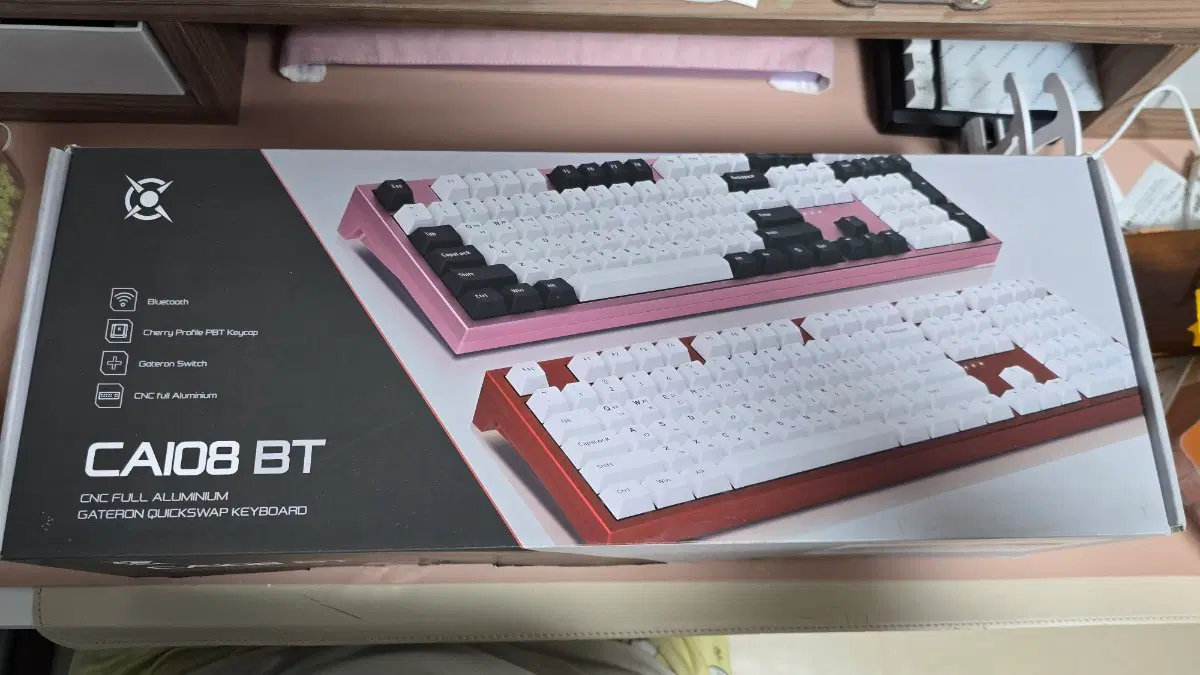 콕스 CA108BT 풀알루미늄 2.9kg 키보드 레드 갈축