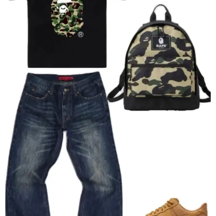 A BATHING APE 베이프 카모 반팔티