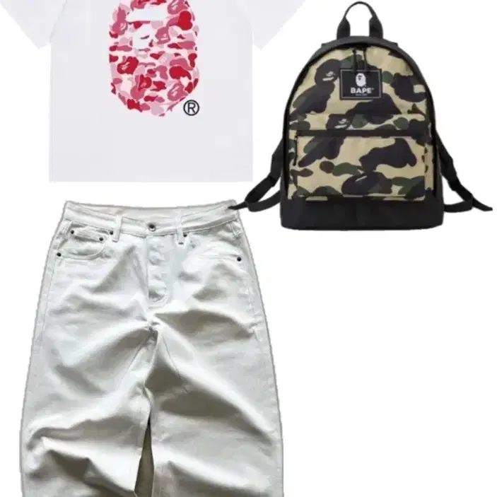 A BATHING APE 핑크 카모 반팔티