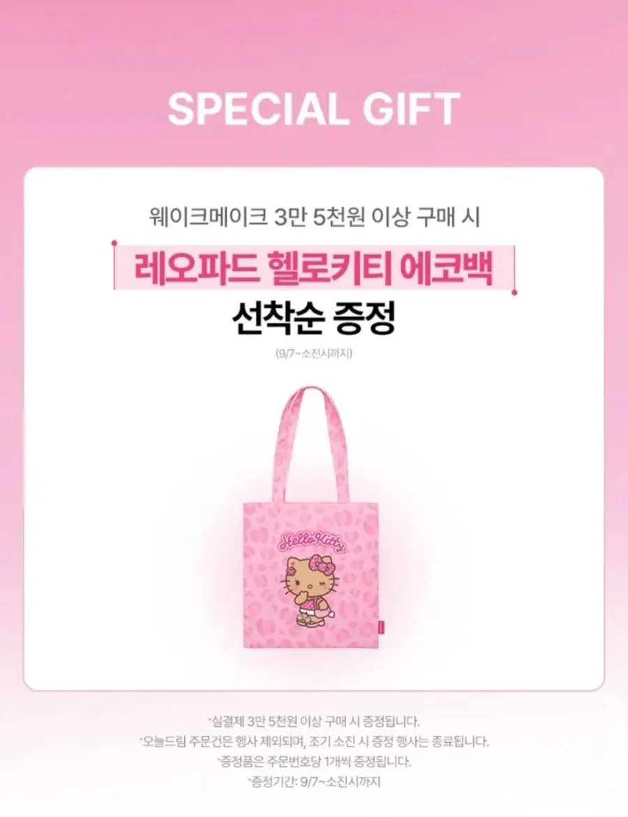 미개봉) 웨이크메이크 레오파드 헬로키티 에코백