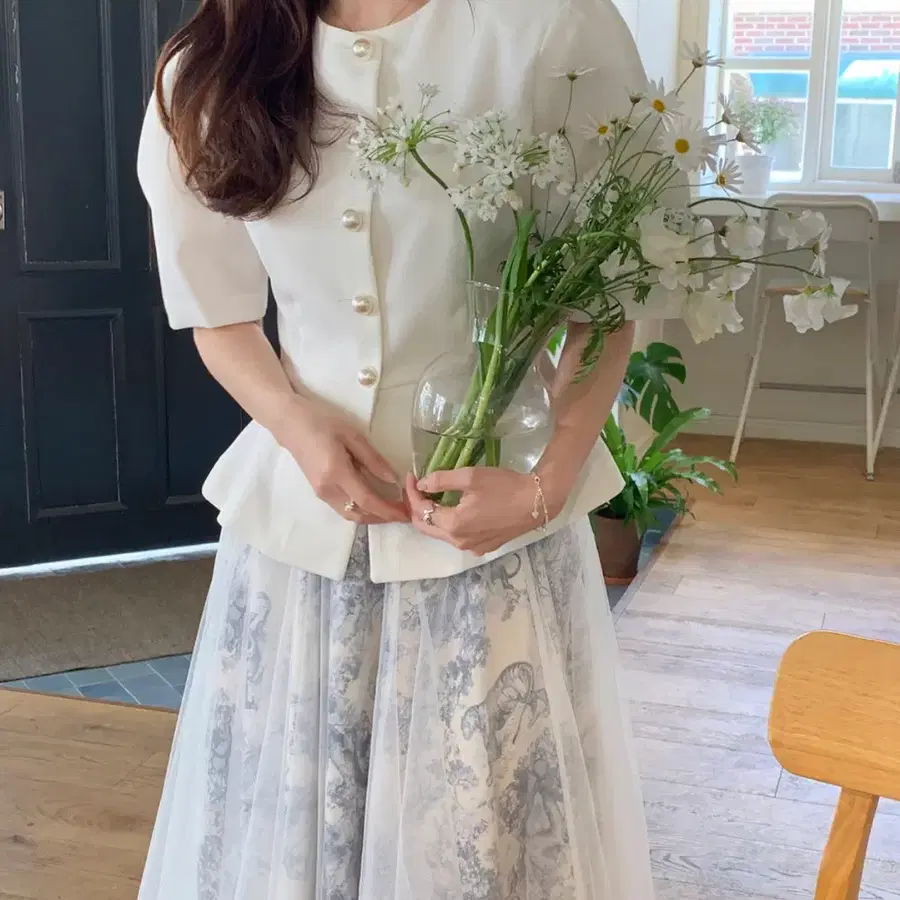 바이씨니 제작 진주페플럼자켓 아이 라지