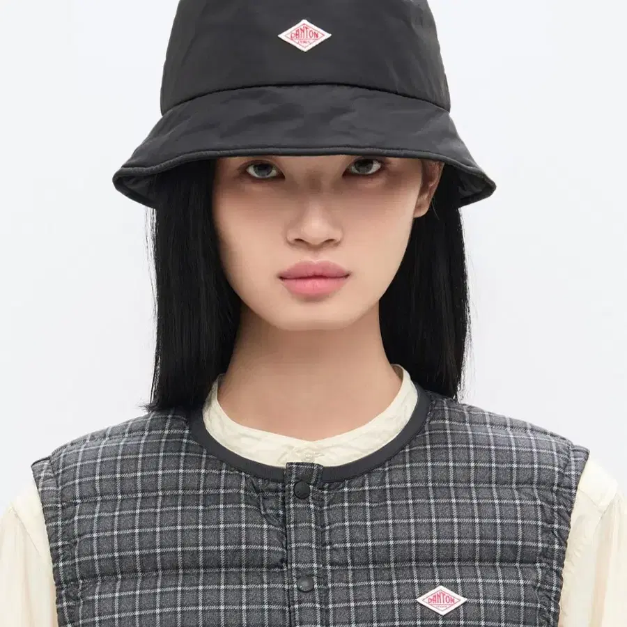 단톤 패딩 벙거지 버킷햇 모자