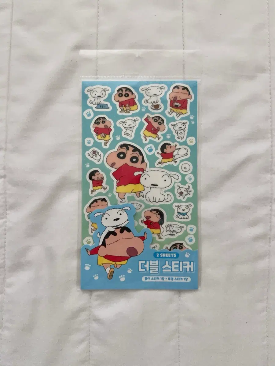 짱구는 못말려 더블 스티커 2장 세트 짱구 흰둥이