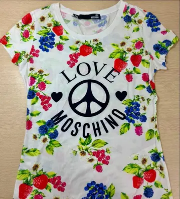 LOVE MOSCHINO 후르츠 패턴 반팔 T셔츠 38