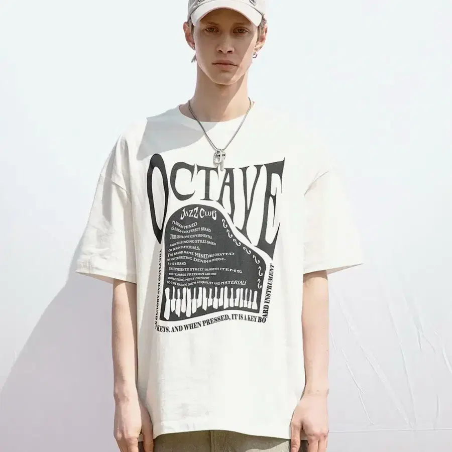 메종미네드 OCTAVE HALF T WHITE 반팔 티셔츠 L