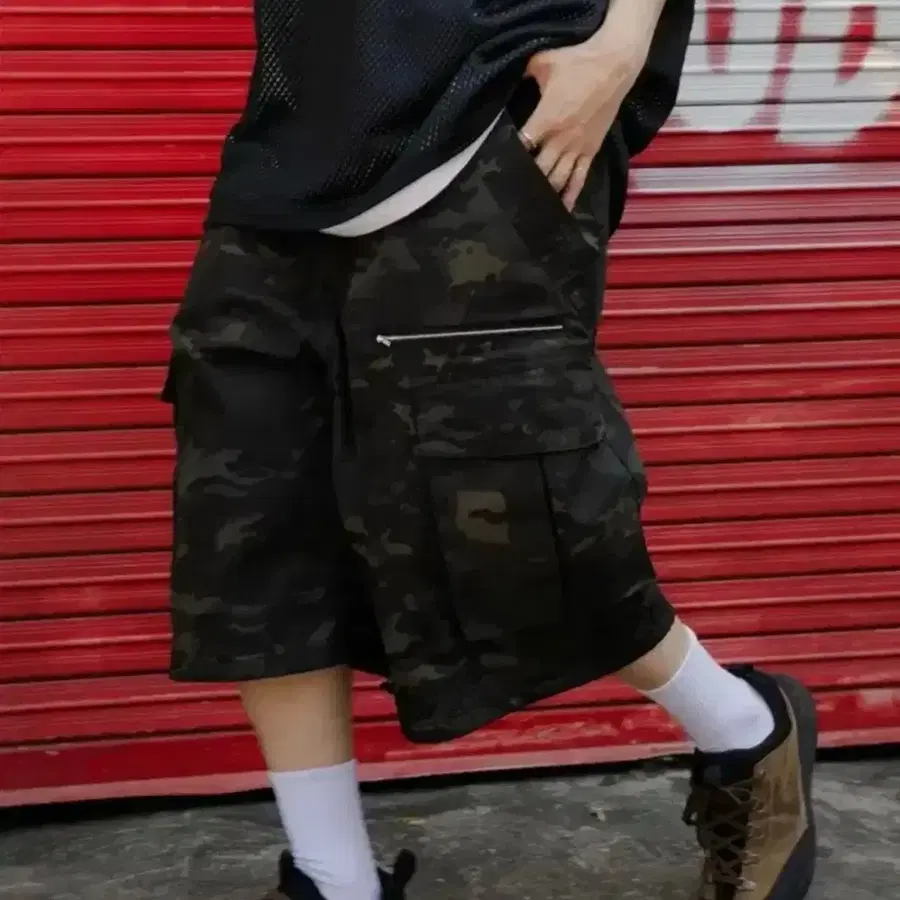 크럼프 카모 버뮤다 팬츠 반바지 바지 L