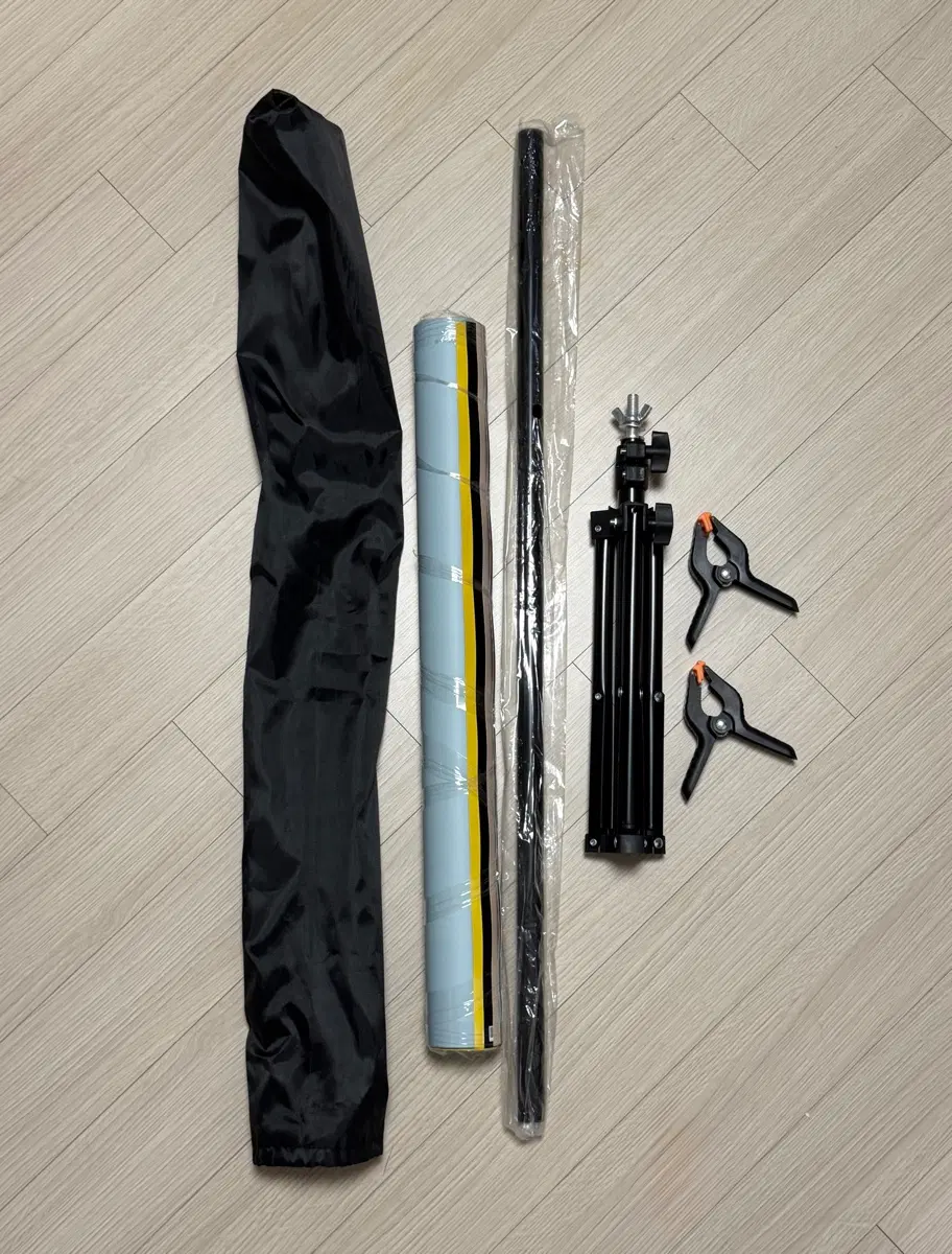 T자형 촬영 배경 지지대 + PVC 배경지 6장 (12컬러)