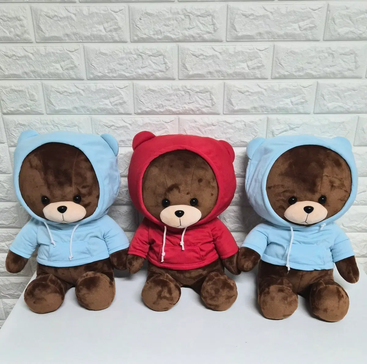 곰돌이 인형 후드티 세트 파랑/빨강 47cm  개당가격 새상품 입니다