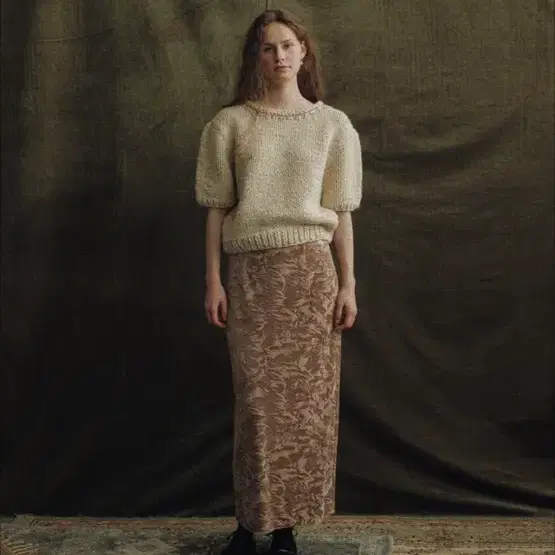 게드 스커트 JACQUARD LONG SKIRT - BEIGE