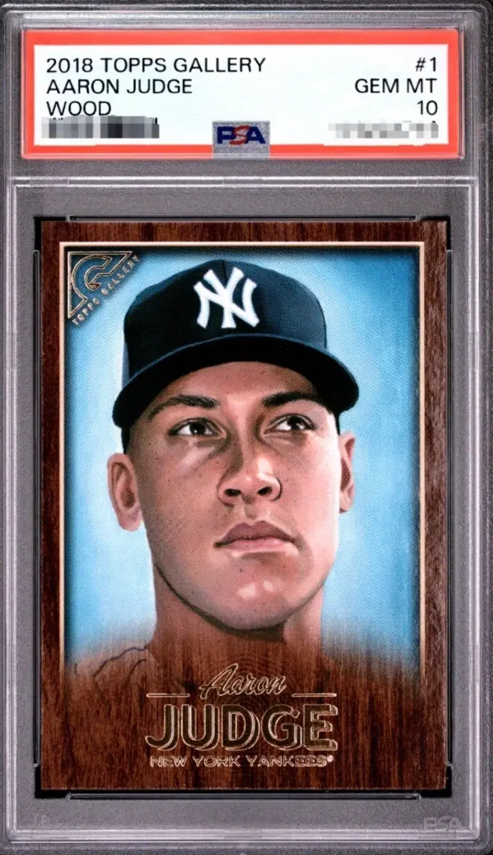 PSA10 POP2 2018 탑스 갤러리 애런 저지 우드 패럴렐 카드