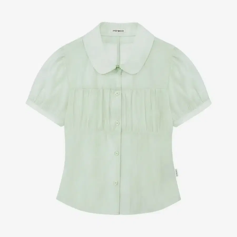 미레코 셔링 쉬어 블라우스 피스타치오 색상 팝니다! (SHIRRING SHEER BLOUSE PISTACHIO)