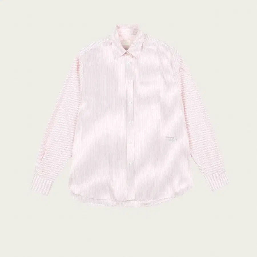 리본빛 Oxford Striped Shirt - Pink
