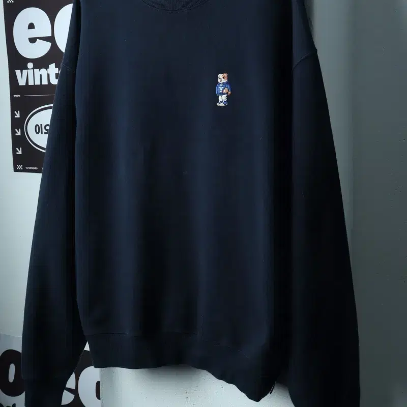 (XL-2XL) 예일 맨투맨 티셔츠 스몰로고 네이비 올드스쿨-H39608