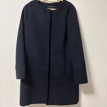 그린 라벨 릴랙싱 노카라 울 코트 네이비