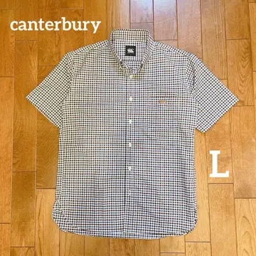 가격 인하 canterbury 캔터베리 체크 무늬 반팔 셔츠 L 사이즈