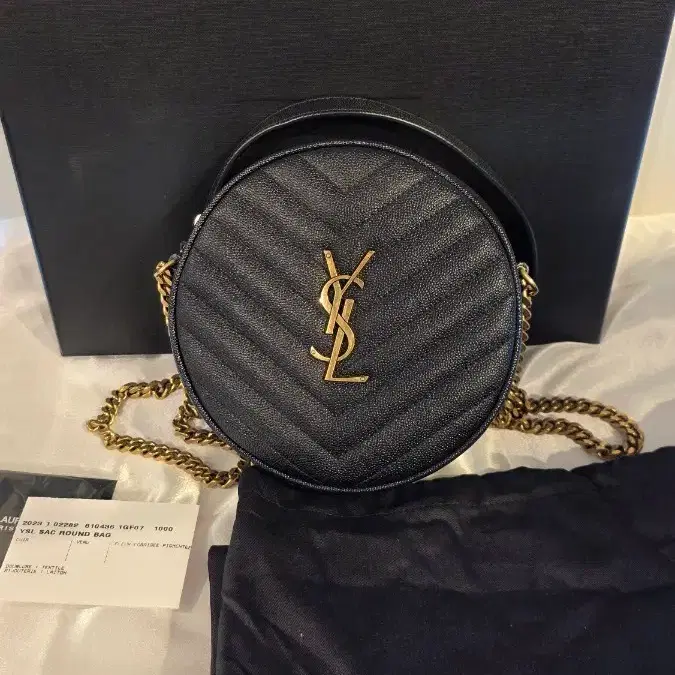 (마지막 가격 집중!!!!)생로랑 YSL 퀼팅 라운드 백 블랙[미사용급제품]