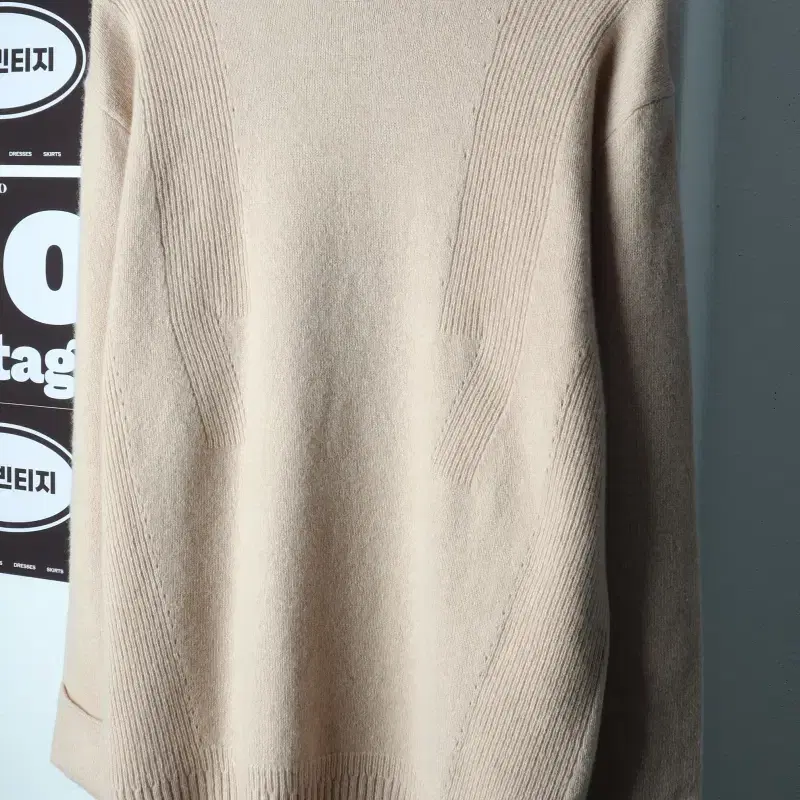 (L-XL) 일꼬르소 니트 베이지 캐시미어 울 놈코어-H39637