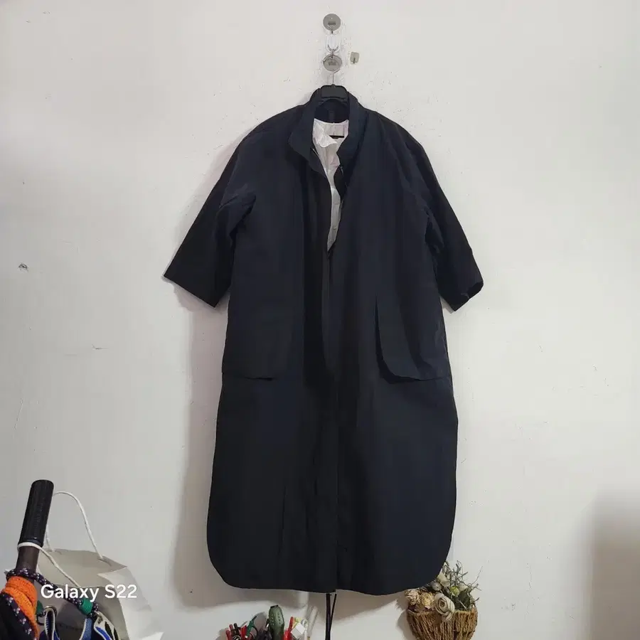 블랙 오버핏 롱 코트