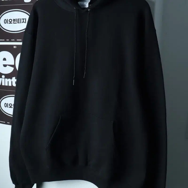 (2XL-3XL) 챔피온 후드티셔츠 빅사이즈 무지 블랙-H39650