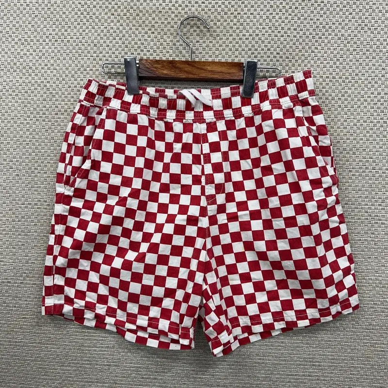 해브어굿타임 체커보드 츄리닝 반바지 M D09851