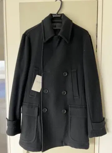 UNITED ARROWS 하프 코트 블랙 울 피코트