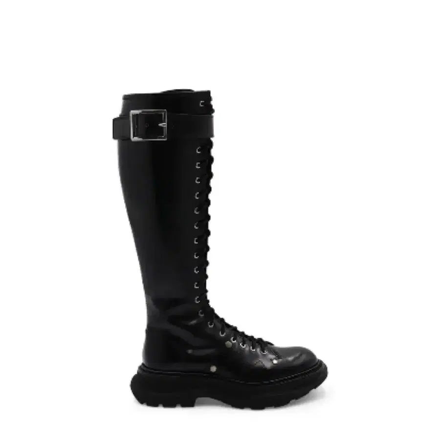 새상품 알렉산더 맥퀸 Black Tread Knee-High Boots 블랙 아카이브 피스 롱부츠 레더