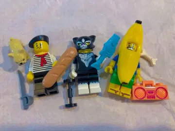 LEGO 미니 피규어 3개 세트 바나나 고양이 빵집