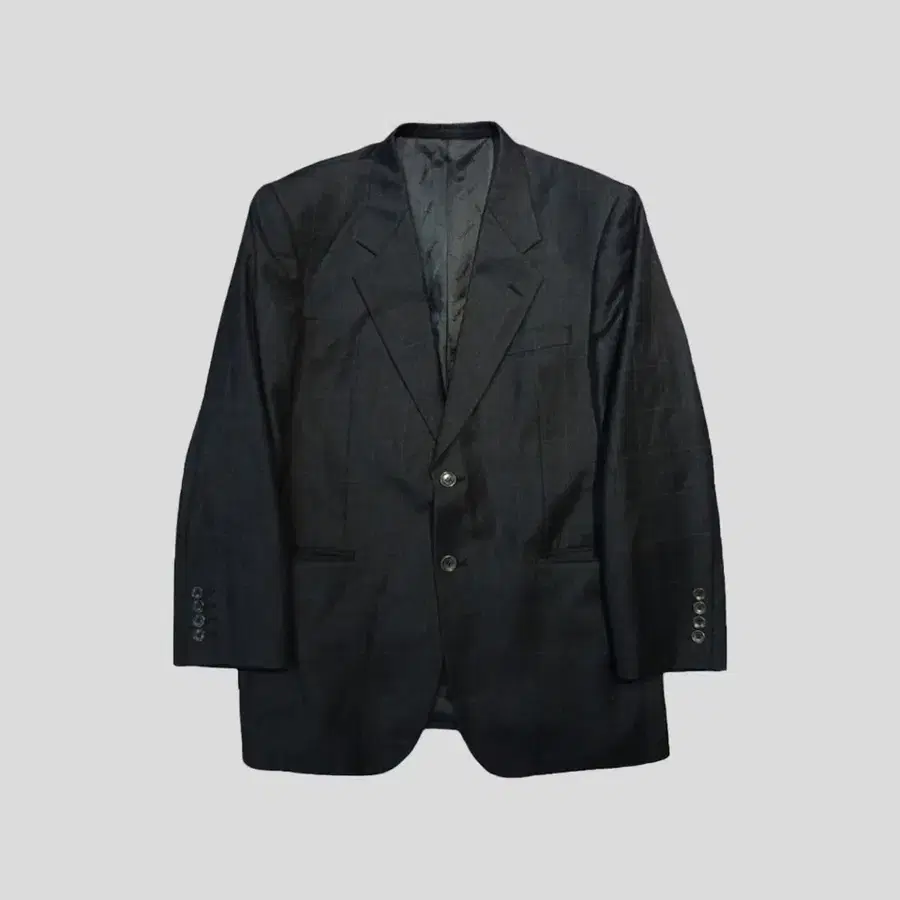 BALMAIN 발망 00s 차콜 체크패턴 울100 투버튼 싱글 블레이저 자켓 L