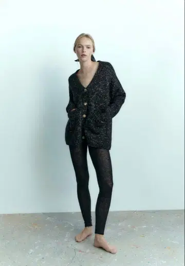 ZARA 자라 포켓 부착 니트 가디건 M