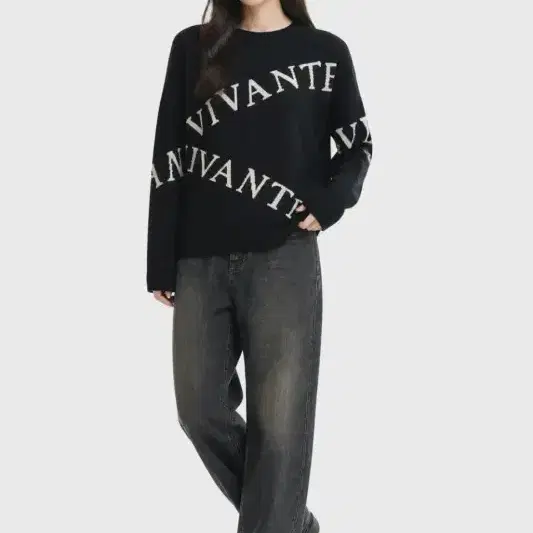 여F/보브 VIVANTE 레터링 로고 니트