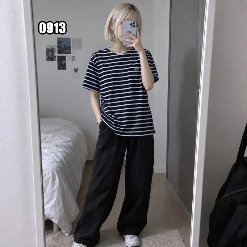 XL 라코스테 스트라이프 반팔 티셔츠