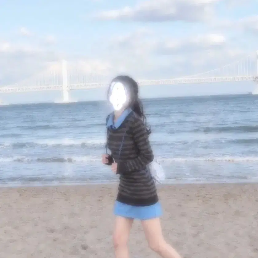 택포 버버리 스트라이프 롱슬리브 갈색 가을템 미니 숏 원피스 빈티지