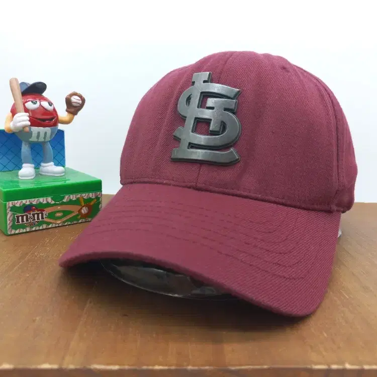 MLB 세인트루이스 카디널스 메탈 와펜 로고 플렉스핏 야구모자 볼캡 와인