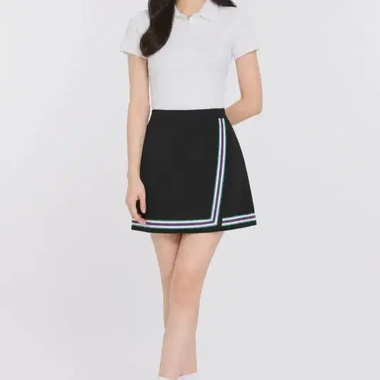 여S/산드로 엘로디 스트라이프 크로스오버 스커트