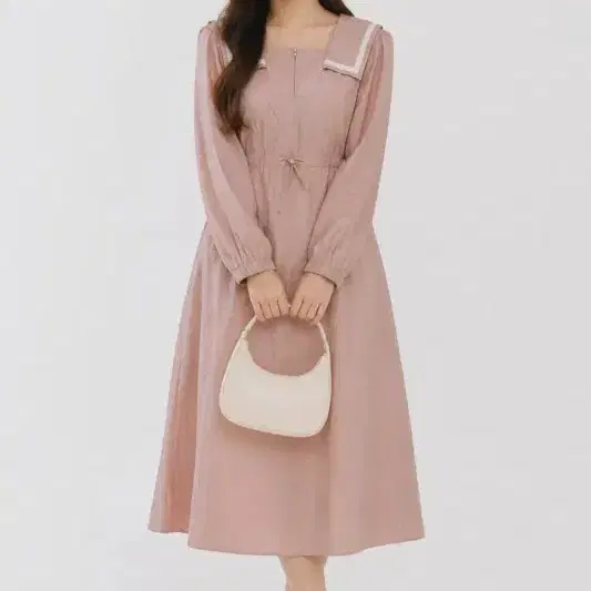여77/리리앤코 24FW 핑크 세일러넥 원피스