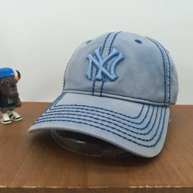 아메리칸니들 MLB 뉴욕 양키스 쿠퍼스타운 빈티지 워시드 데님 야구모자 볼캡 블루