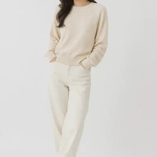 여F/세라비 라운드넥 래글런 니트
