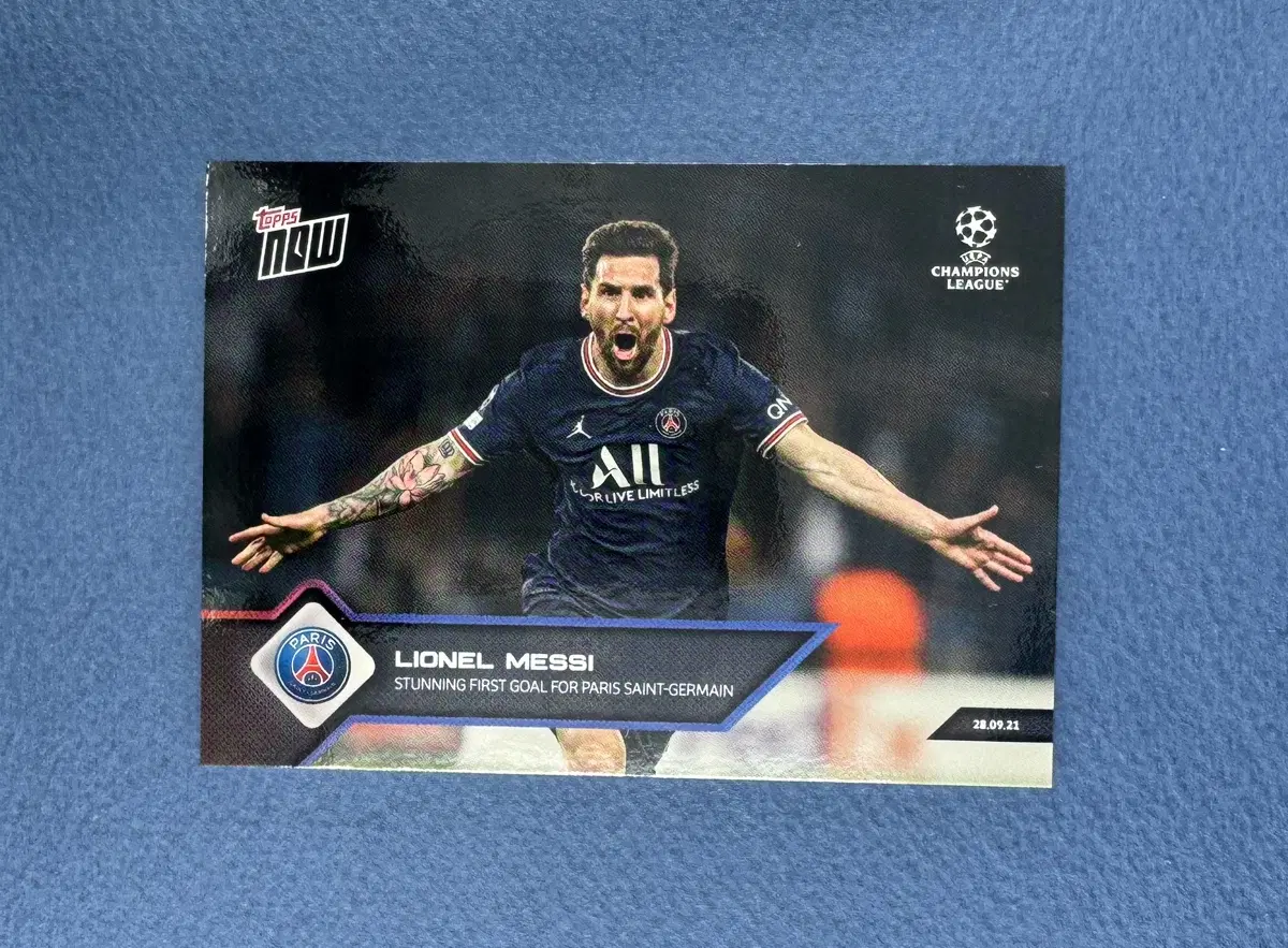 2021 Topps Now UEFA Champ 리오넬 메시 Stunning First Goal PSG