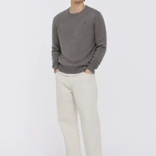 남L/폴로 랄프로렌 클래식 그레이 크루넥 니트