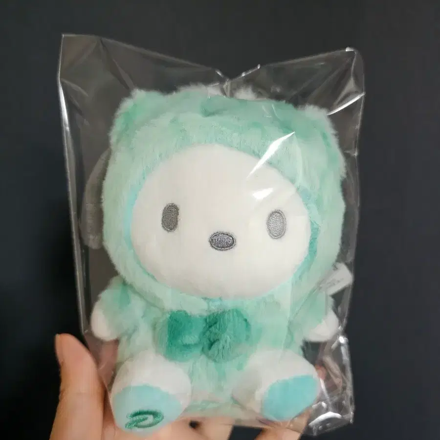 산리오 포차코 호피 인형 키링 민트색